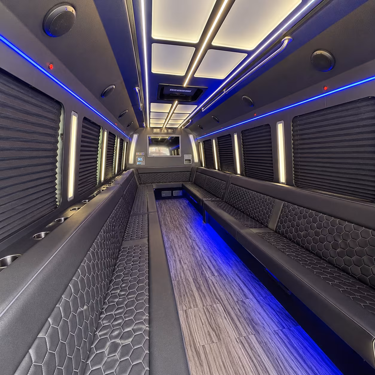 huntington park 30 passenger party bus interior