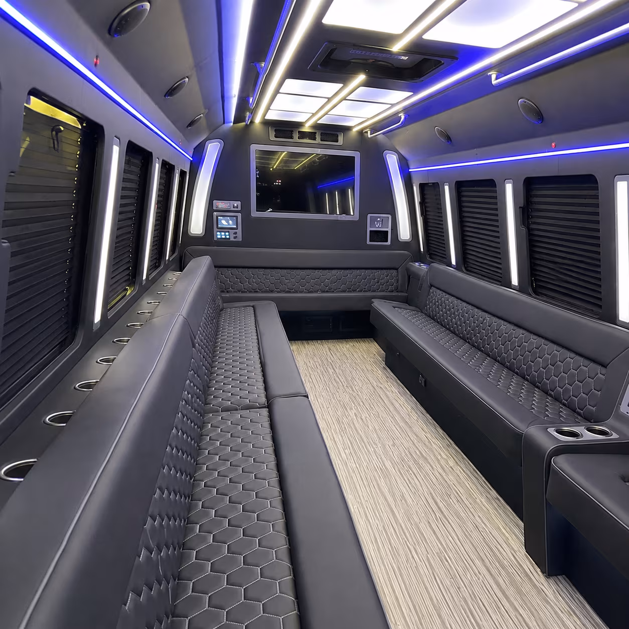huntington park 40 passenger party bus inside
