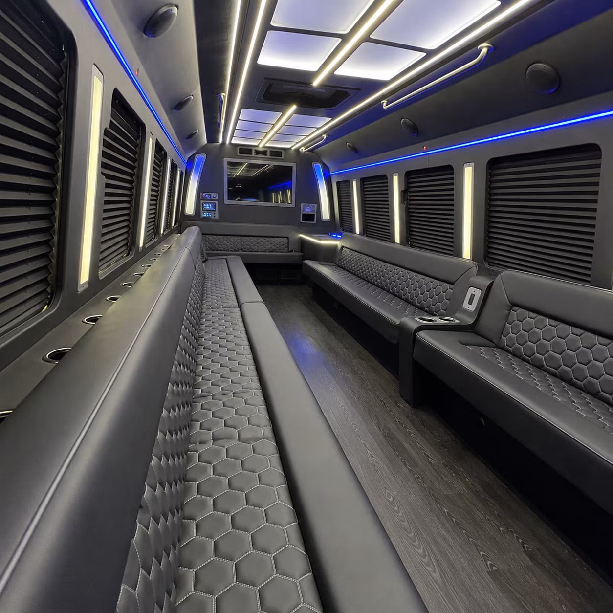 huntington park party bus rental interior